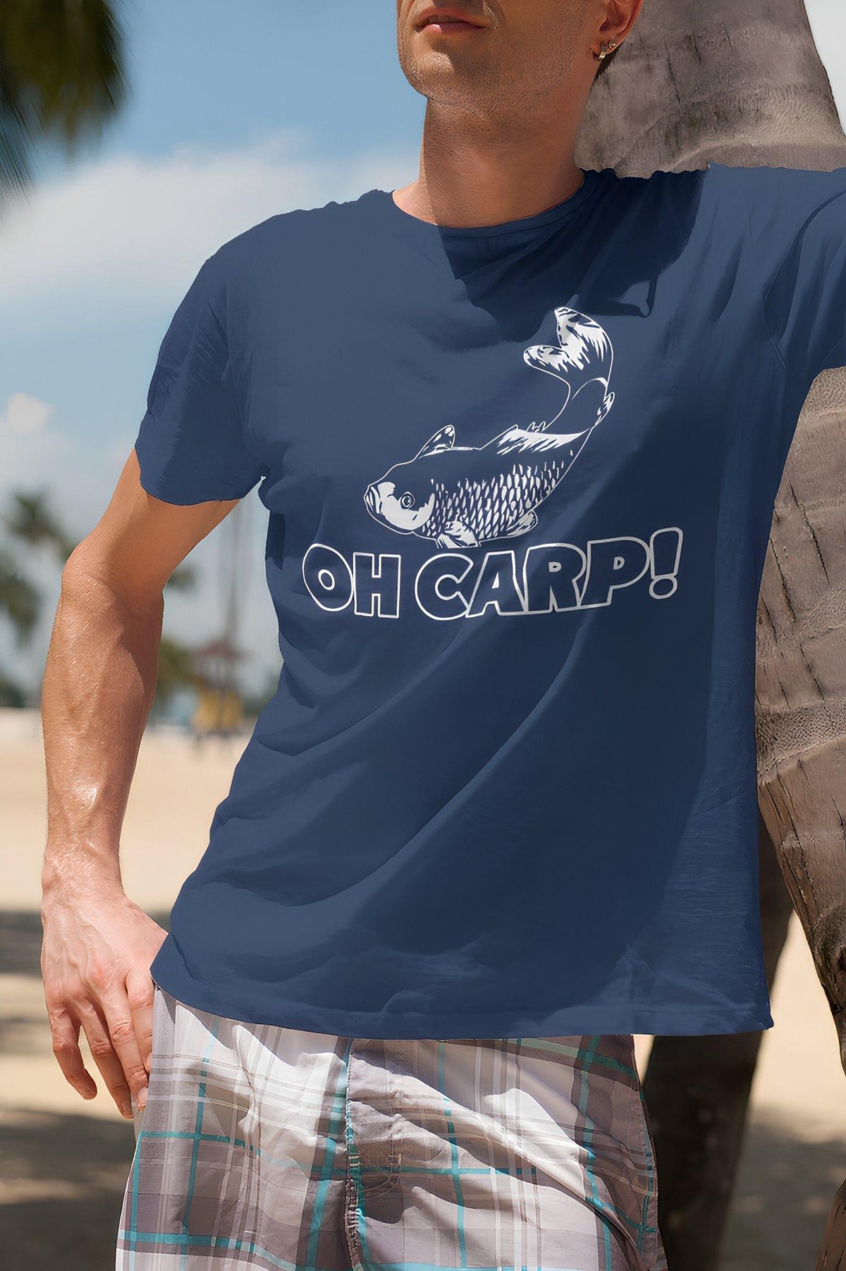 Funny Fishing Shirt for Anglers, Comfort Colors® Fisherman Gift, Oh Crap Carp Reel Bait Tee