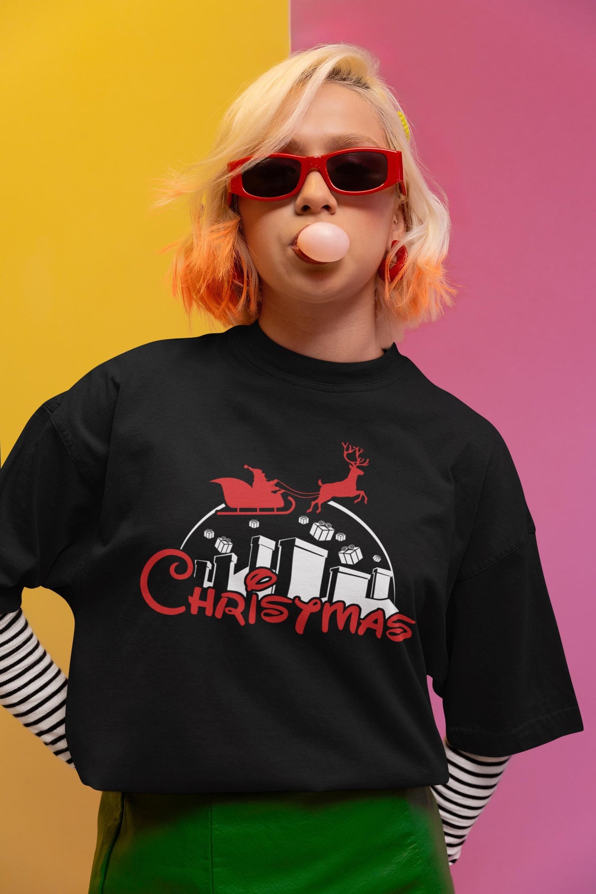 Comfort Colors® Christmas in the City Shirt, Santa Sleigh Holiday Tee, Retro Christmas Graphic, Festive Winter Gift