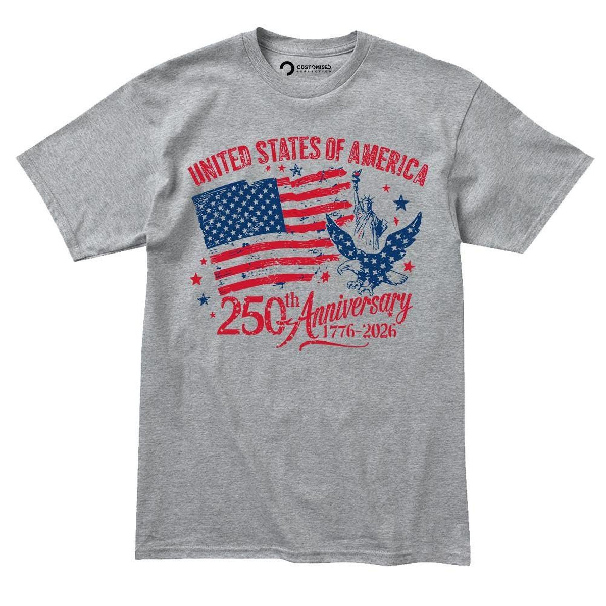American Flag Shirt, July 4th Celebration Tee, USA 250th Anniversary