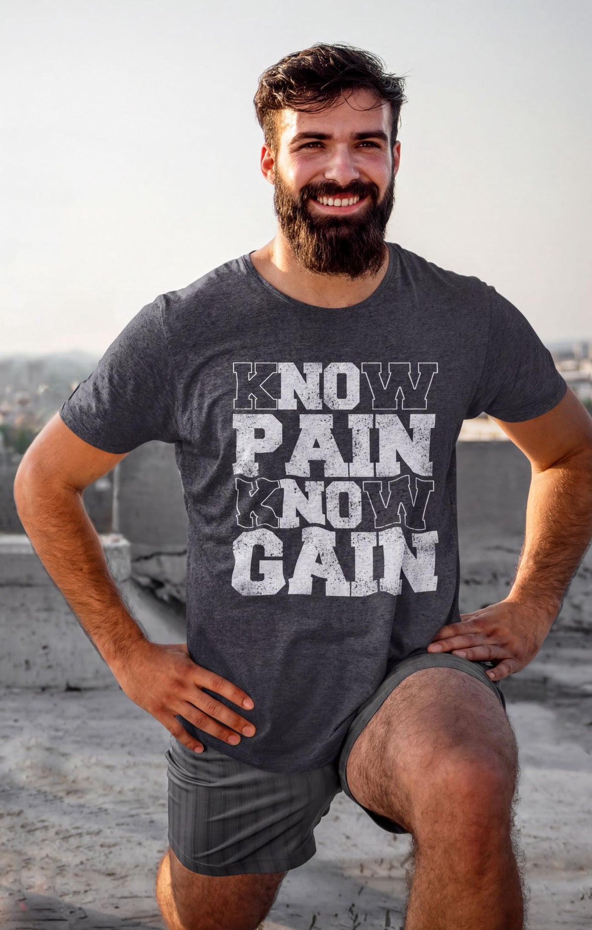 Comfort Colors® Workout Shirt, Know Pain Know Gain Tee, Gym Motivational Exercise Top