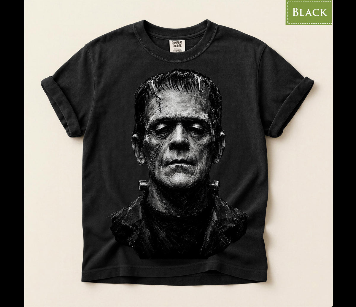 Comfort Colors® Frankenstein Monster Gothic Graphic Tee, Classic Horror Shirt, Halloween Spooky Gift