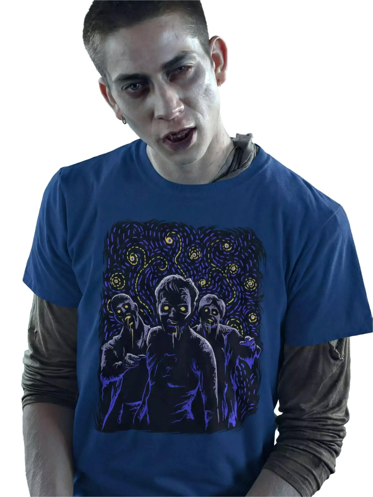 Comfort Colors® Starry Night Halloween Zombie Shirt, Van Gogh Inspired Tee, Trick Or Treat Costume Ideas Top