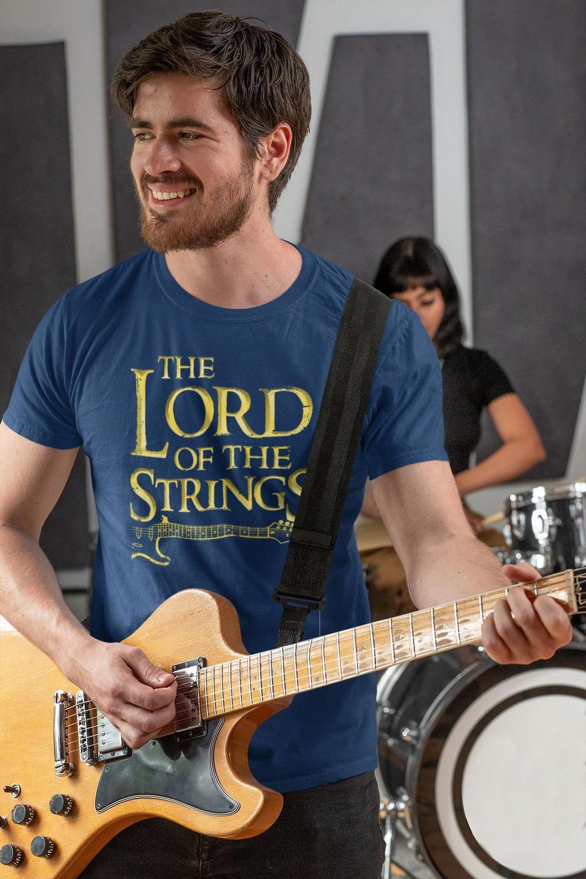 Lord of the Strings Guitar Shirt  Funny Rock Music Rings Tee