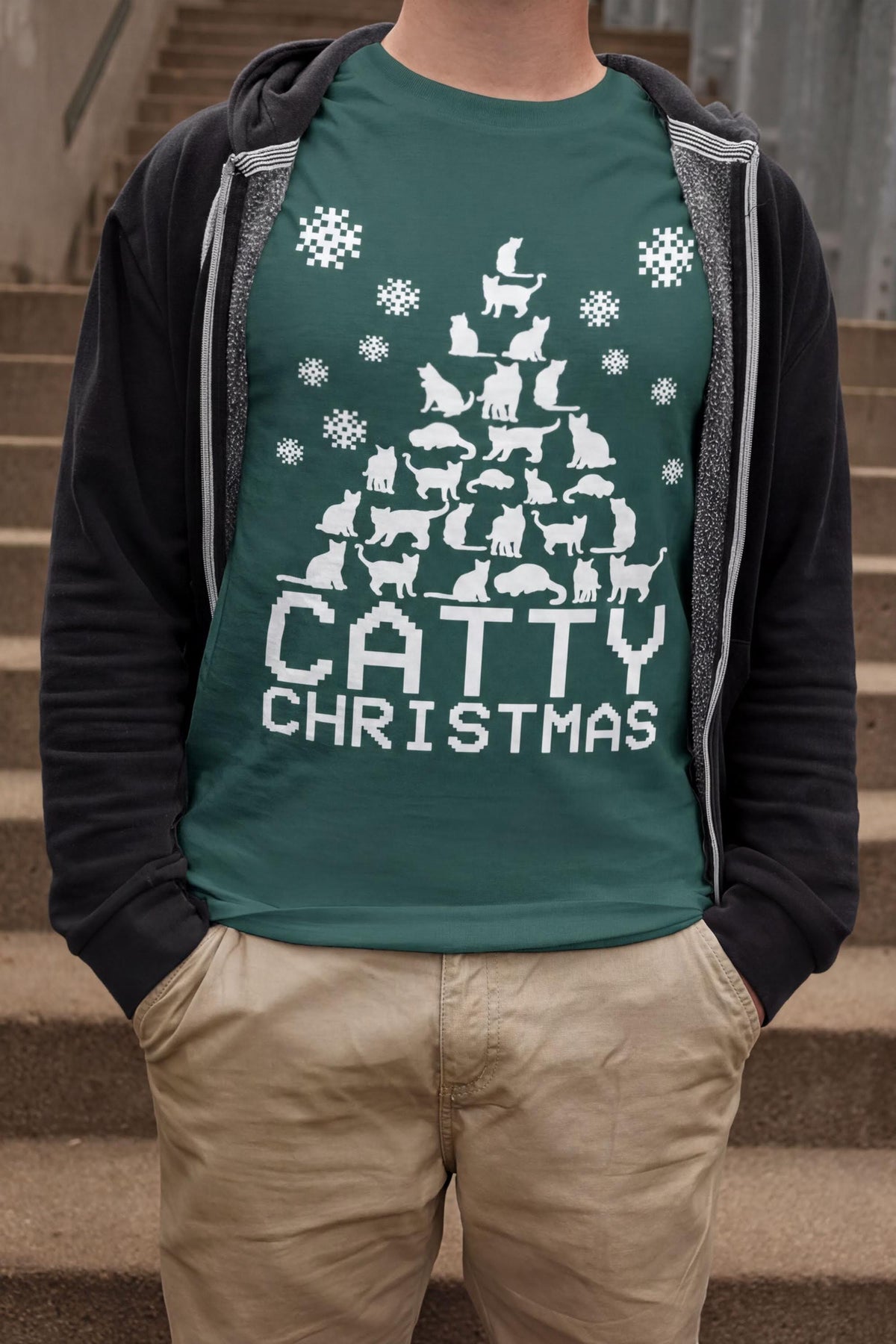 Comfort Colors® Catty Christmas Shirt, Funny Cat Holiday Tee, Cute Christmas Graphic, Cat Lover Gift