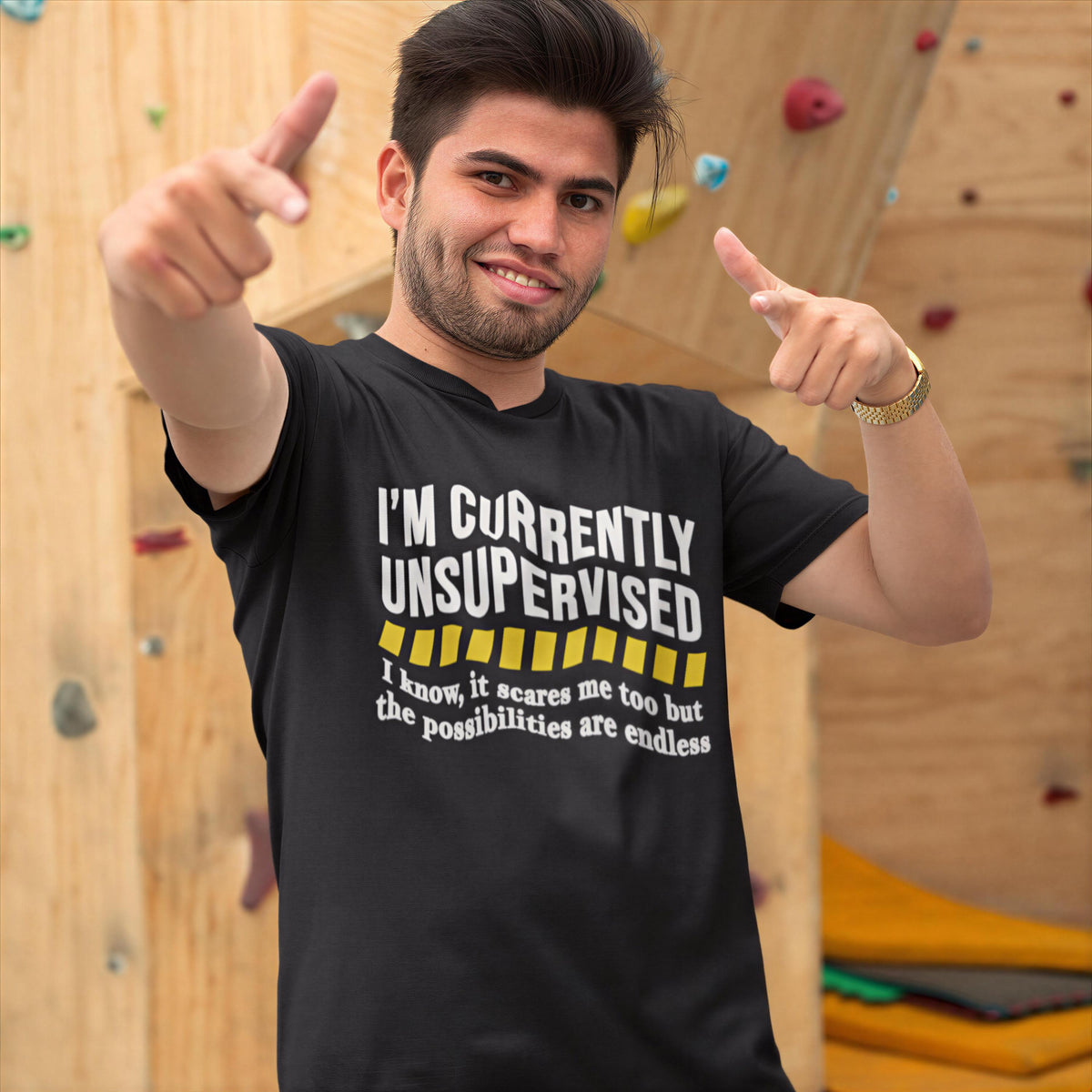 Funny Sarcastic Shirt, Im Currently Unsupervised, Joke Tee for Dads