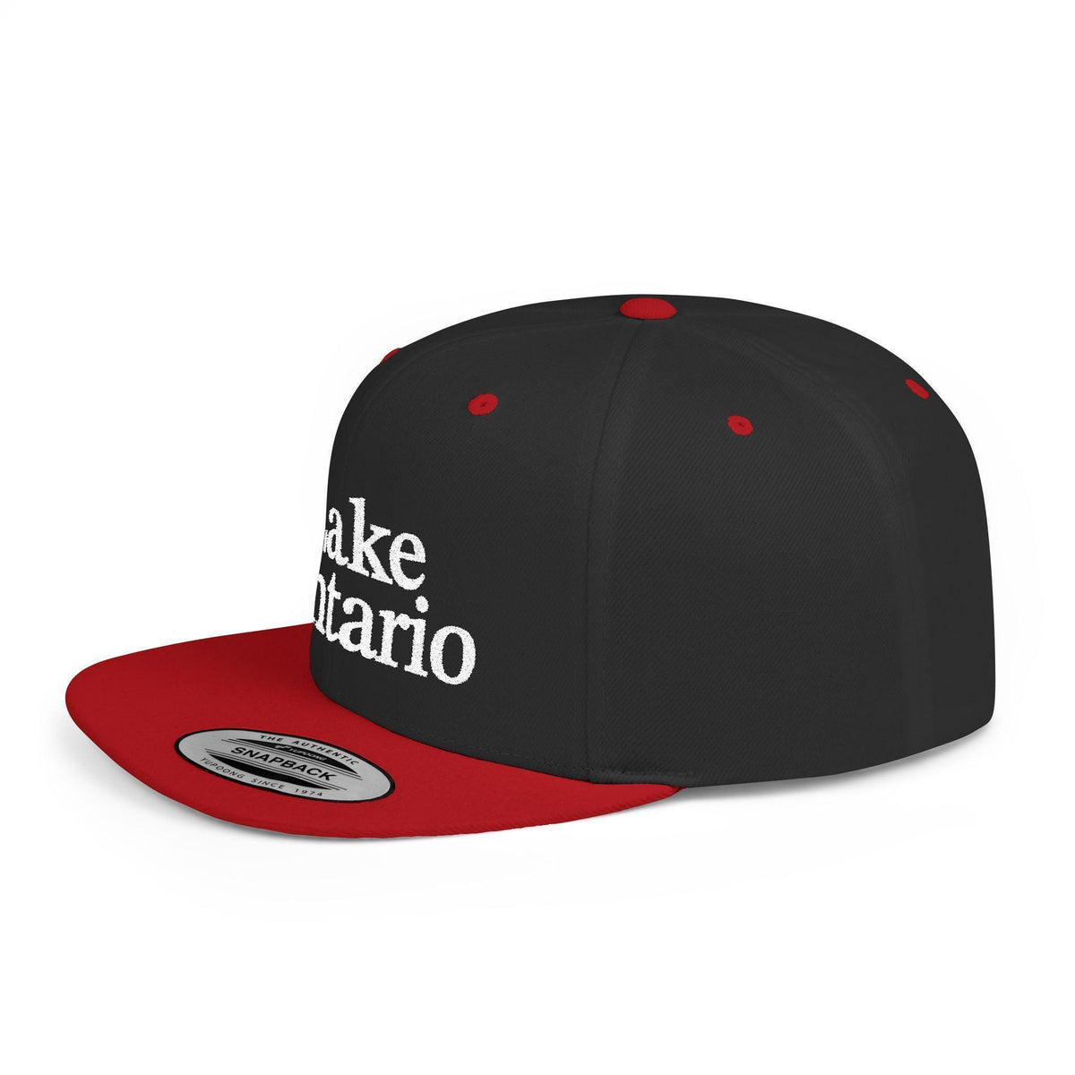 Yupoong® Lake Ontario Embroidered Snapback Hat, 6089M Snapback Hat, Canadian Pride Maple Leaf Gift Idea, Canadian Flat Bill Cap