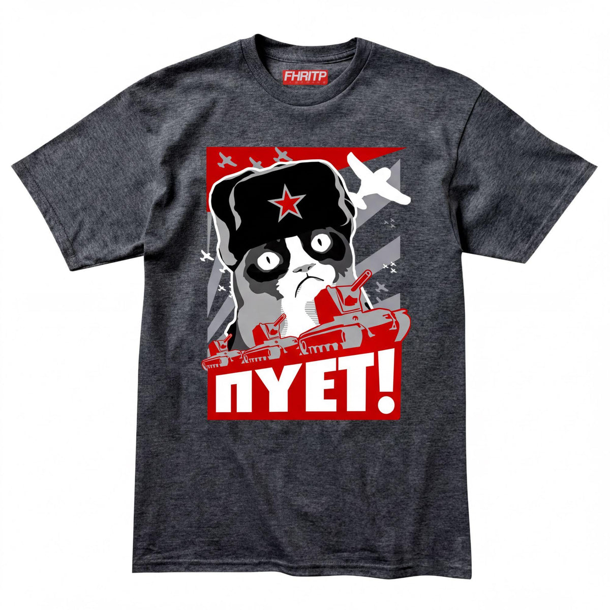Grumpy Russian Feline Shirt, Funny Meme Cat NIET NOPE Tshirt, Sarcastic Tee Top