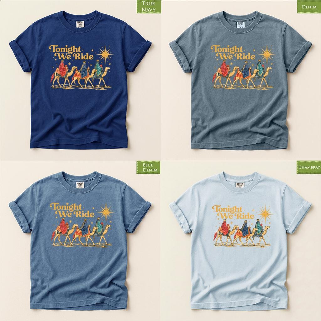 Comfort Colors® Wise Men Christmas Shirt, Three Wise Men Tee, Christian Christmas Shirt, Nativity Faith Gift, Religious