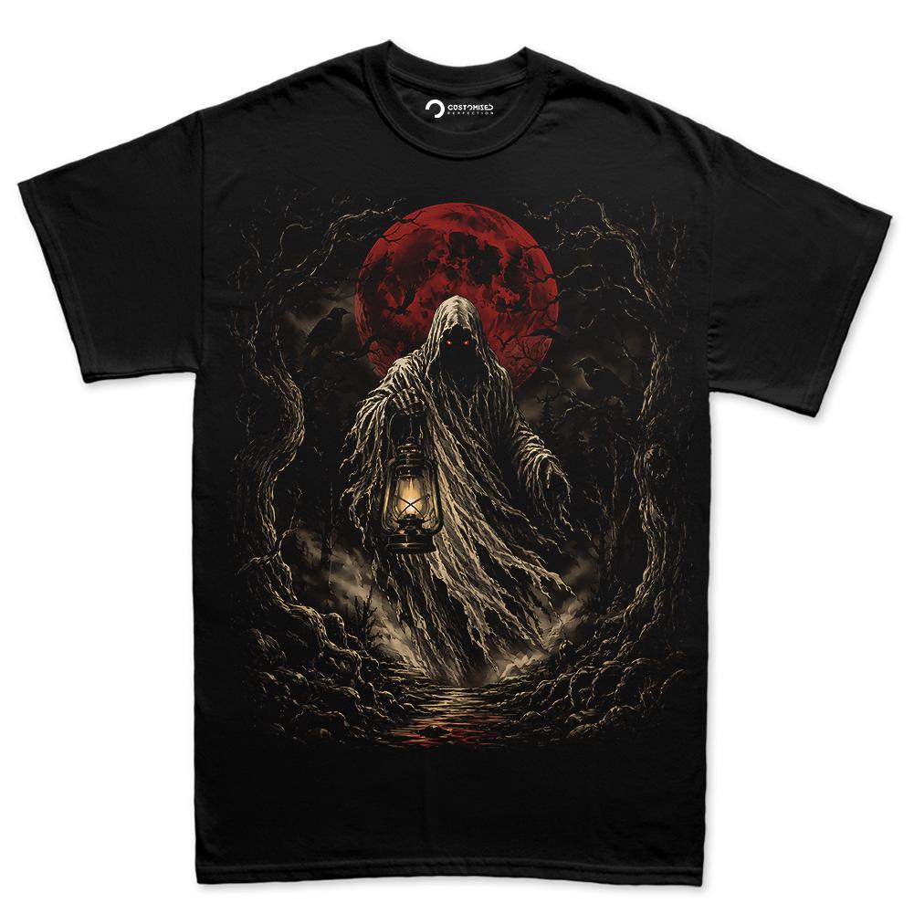 Comfort Colors® Grim Reaper Ghost Graphic Tee, Gothic Horror Shirt, Halloween Spooky Apparel Gift