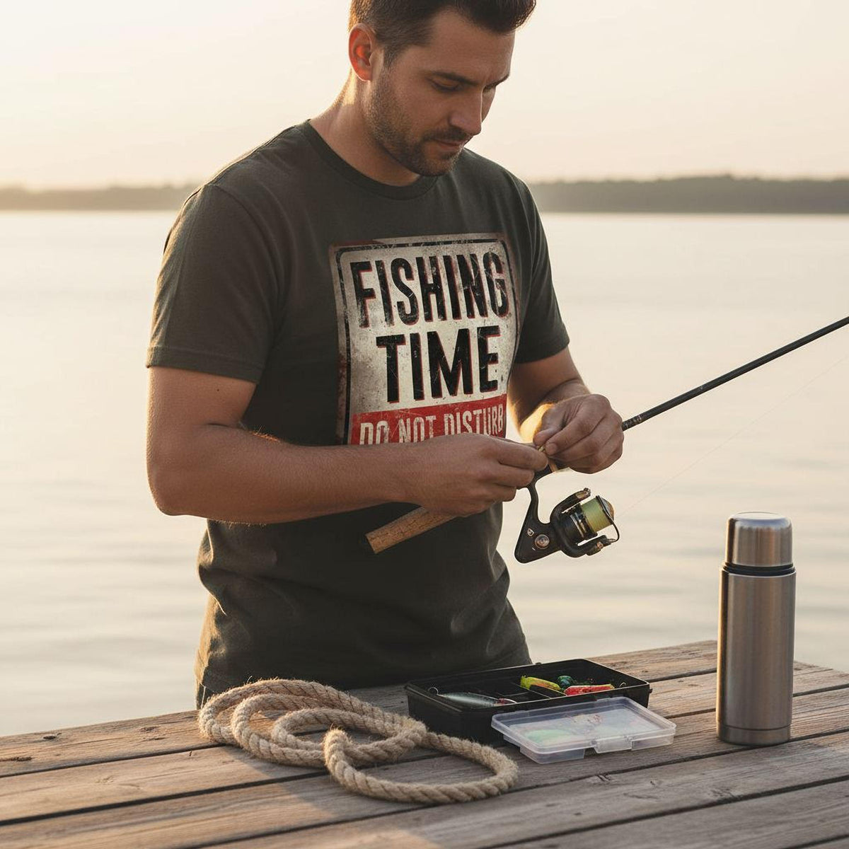 Comfort Colors® Fishing Shirt, Do Not Disturb Warning Sign Tee, Fisherman Gift