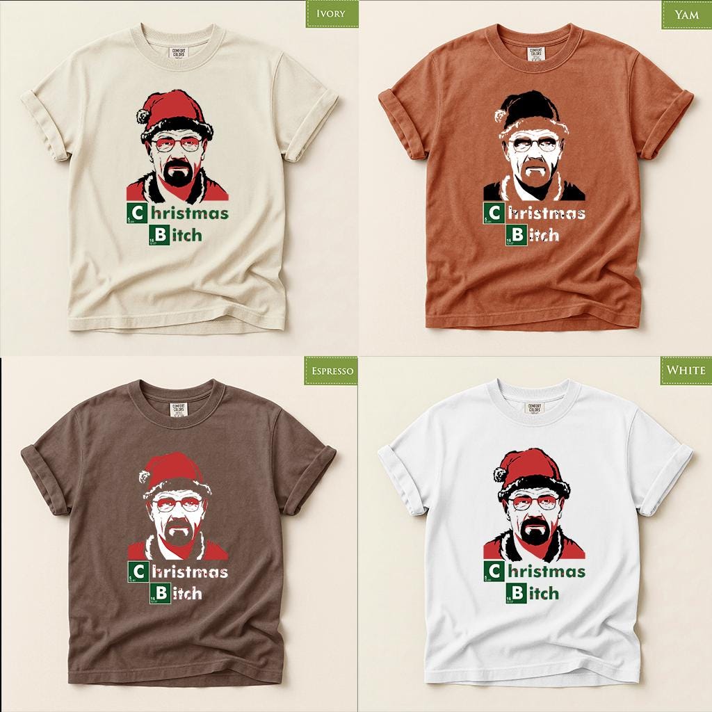 Comfort Colors® Christmas Bitch Shirt, Funny Santa Holiday Tee, Chemistry Christmas Graphic, Retro Festive Gift