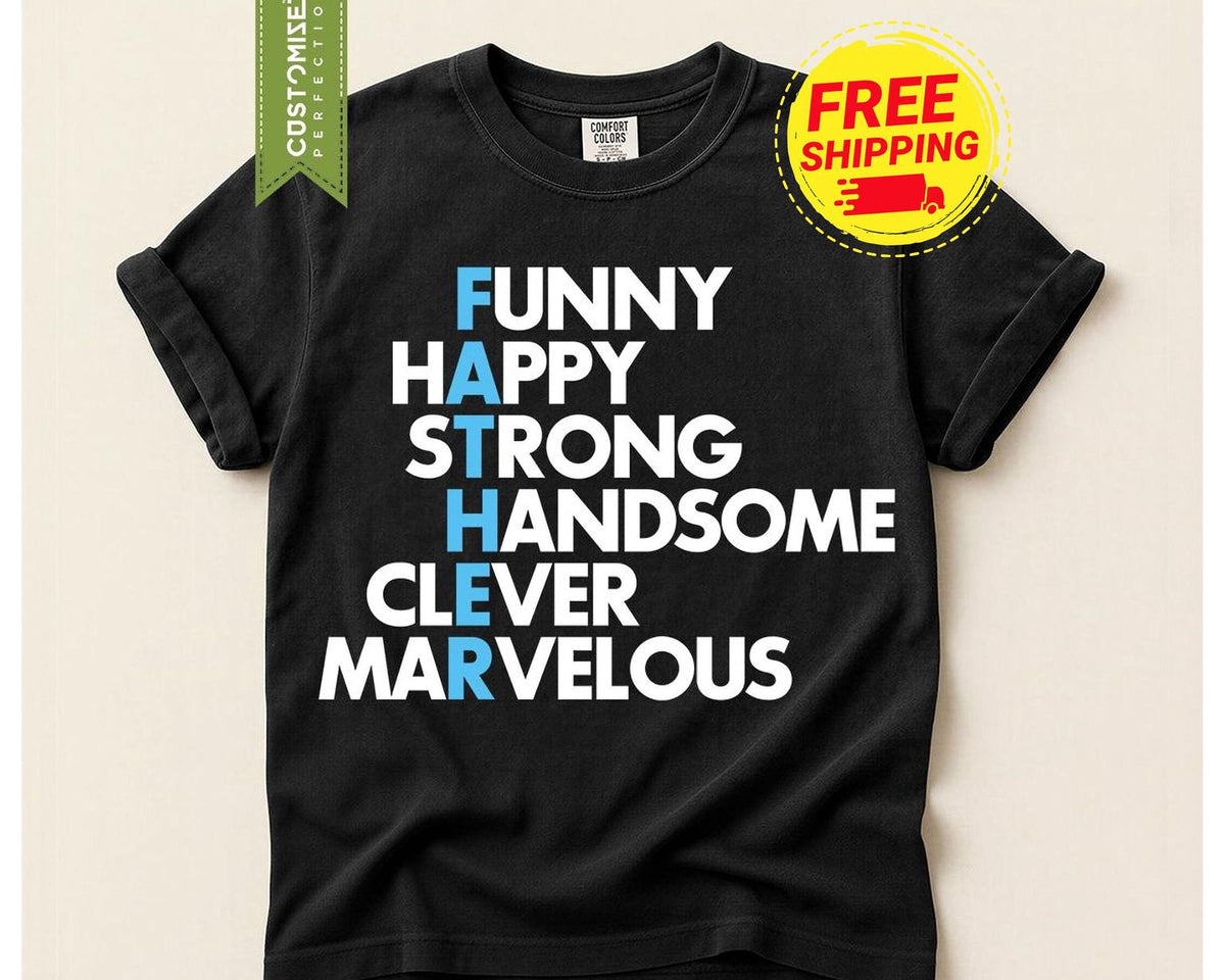 Father Acronym Shirt, Comfort Colors® Crossword Dad Tee, Gift for Dads