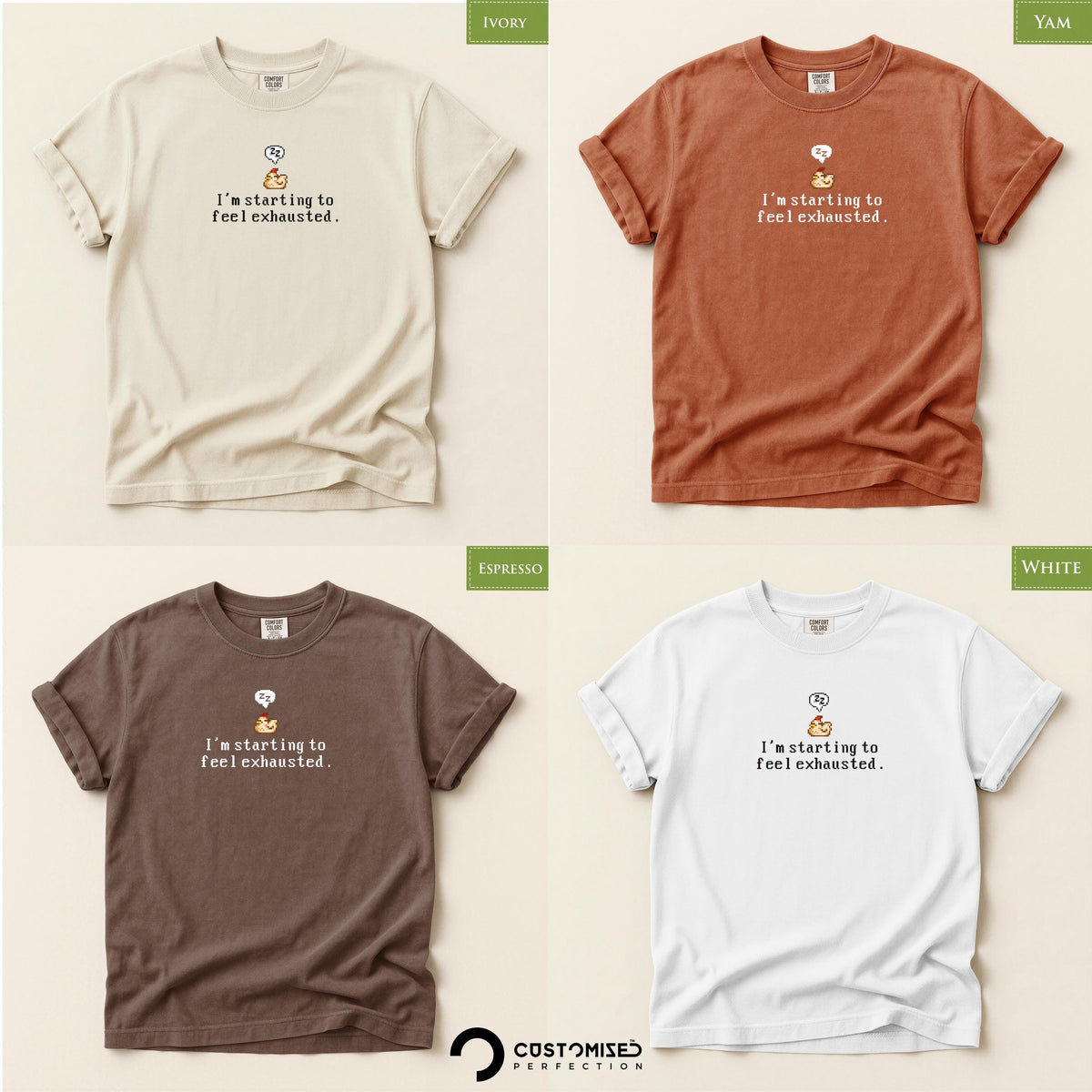Stardew Valley Chicken Comfort Colors® Shirt, Feeling Exhausted Gamer Tee