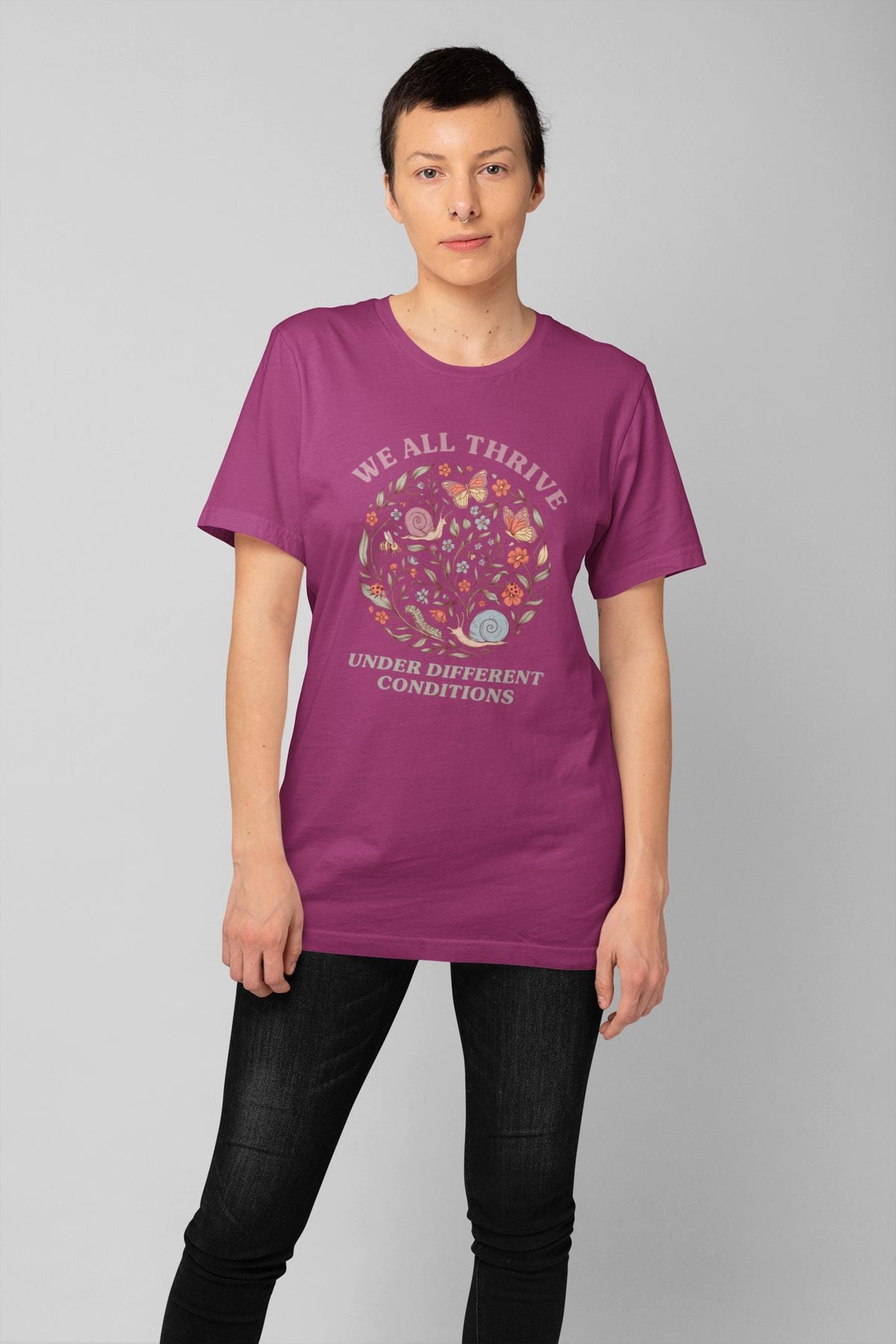 We All Thrive Shirt | Botanical Nature Hoodie | SPED T-shirt | Mental Health Awareness Gift