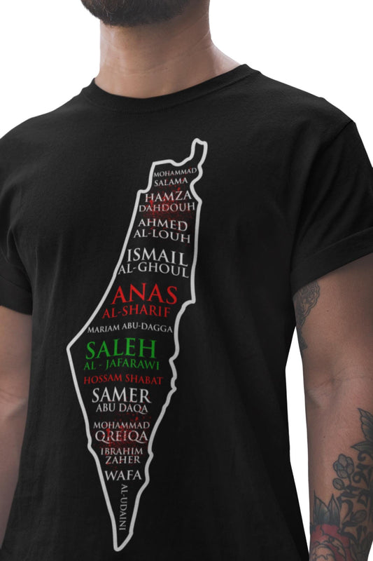 Palestine Flag Shirt, Gaza Journalists Tribute Tee, Human Rights Activist Apparel