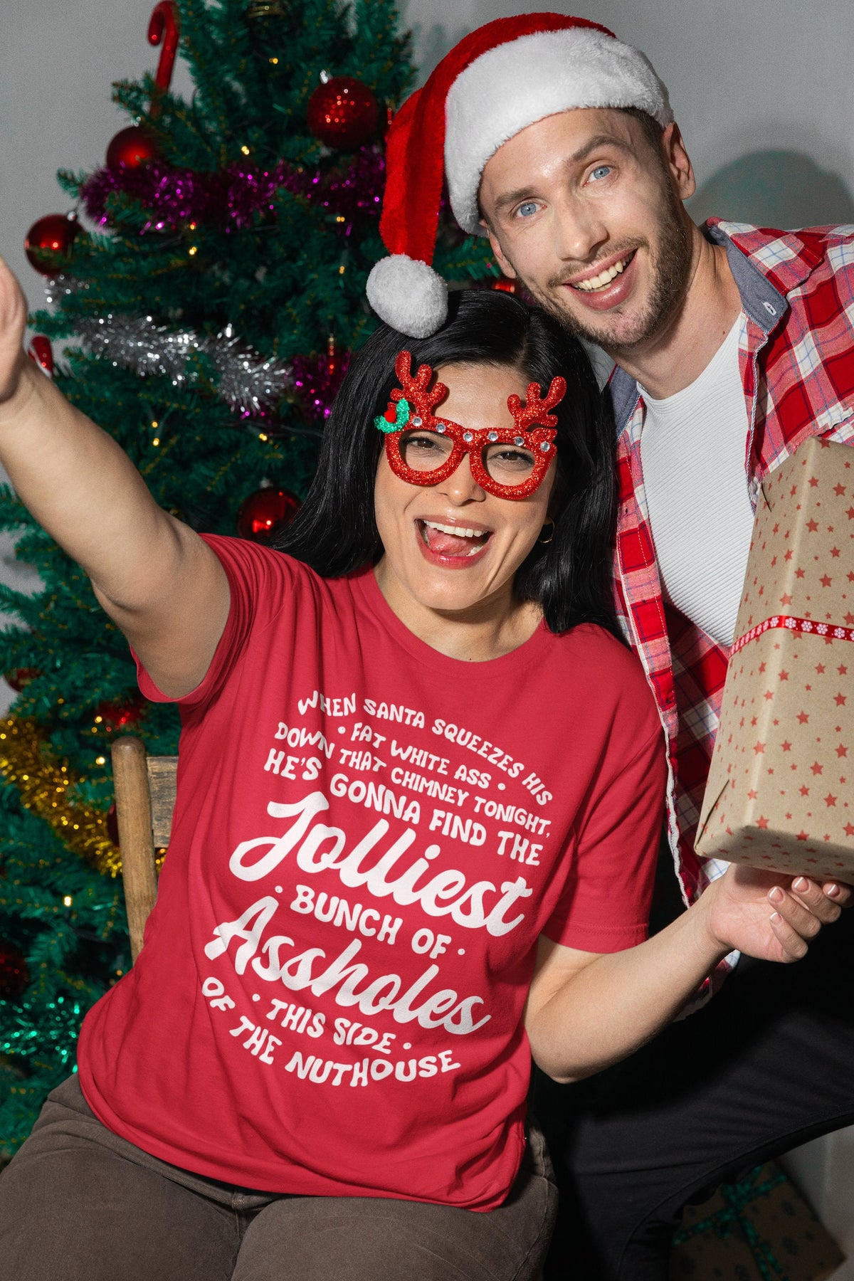 Jolliest Bunch of Assholes Shirt, Funny Christmas Vacation Clark Sayings Tee, Classic Holiday Movie