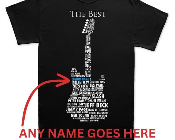 Gift for Guitar Players, Custom Guitar Gift, Guitar Shirt for Guitarist, Personalized Guitar Gift, Guitar Lover Gift, Guitar Legends T-shirt