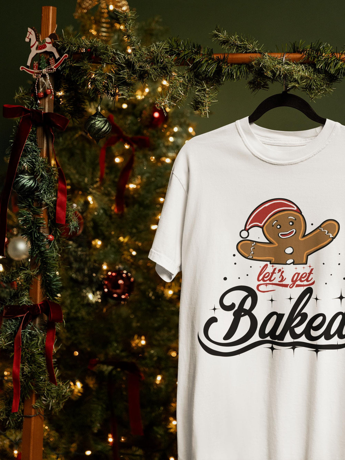 Comfort Colors® Let's Get Baked Christmas Shirt, Funny Gingerbread Tee, Holiday Baking Graphic, Festive Christmas Gift