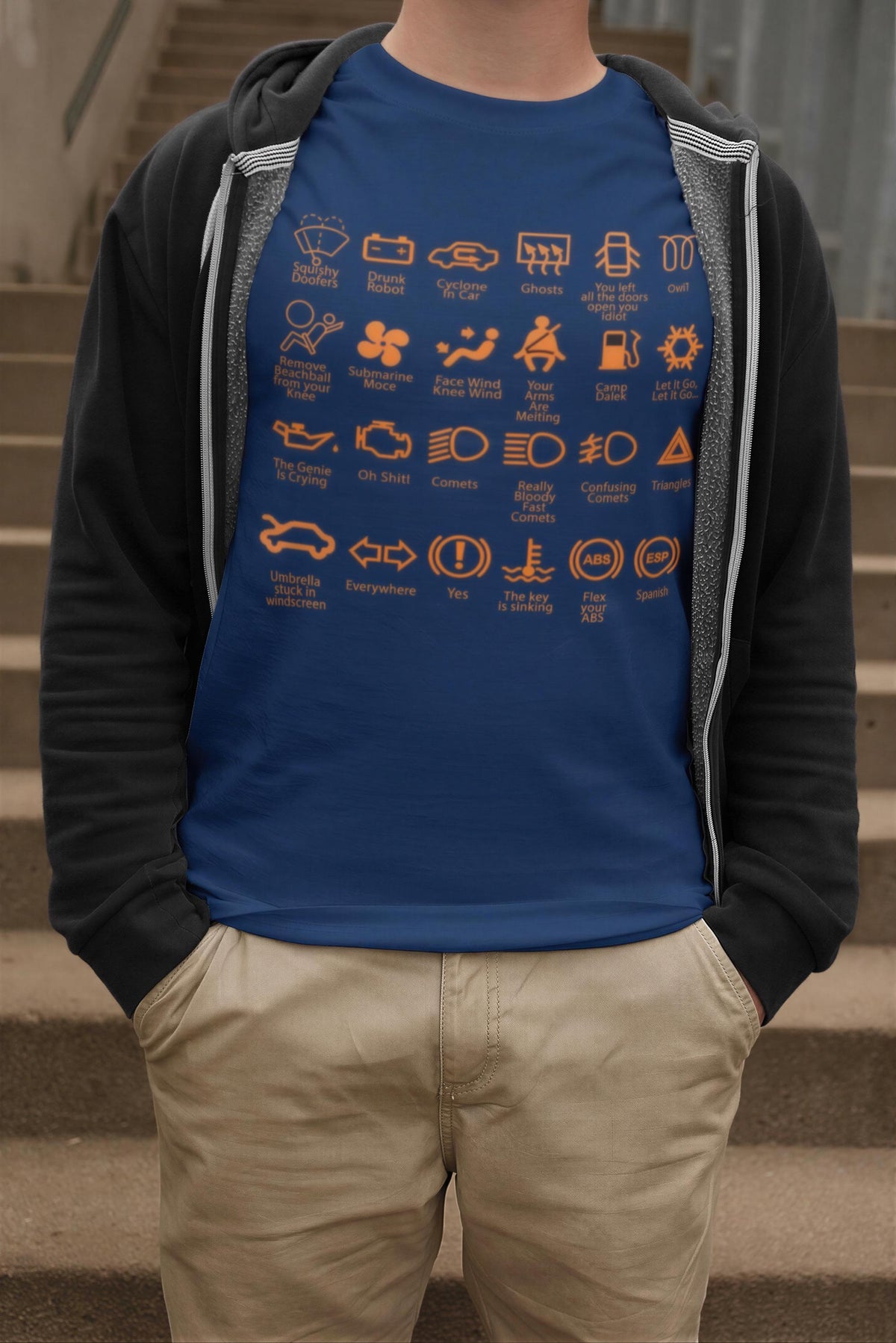 Comfort Colors® Dashboard Warning Lights T-Shirt: Sarcastic Car Mechanic Humor Tee