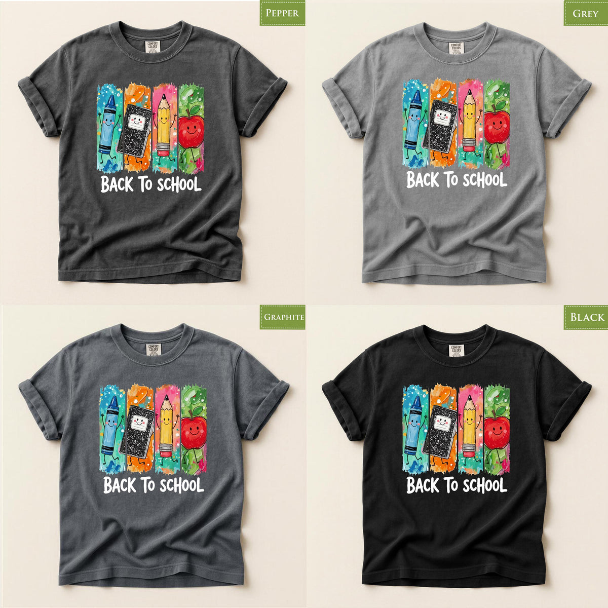 Comfort Colors® Back To School Shirt | Cute Kawaii Crayon Pencil Tee | Teacher Kids Gift