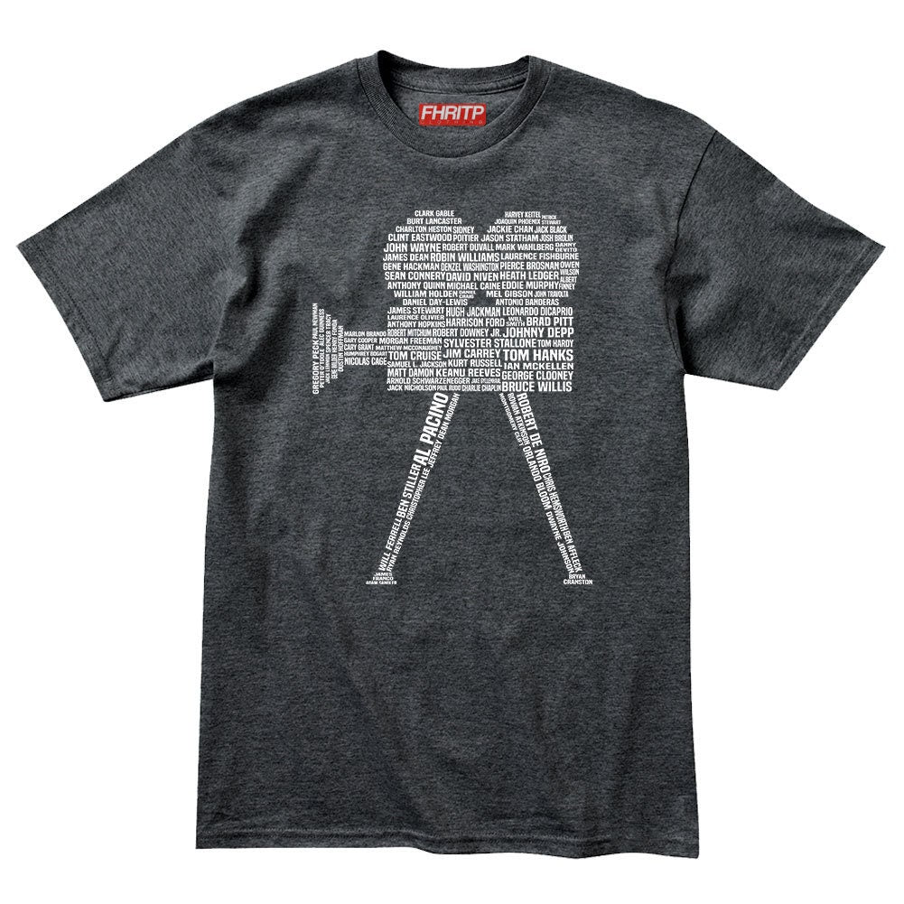 Mens Movie Actor Film Star Legends Camera Tribute T shirt Tee Top T-shirt