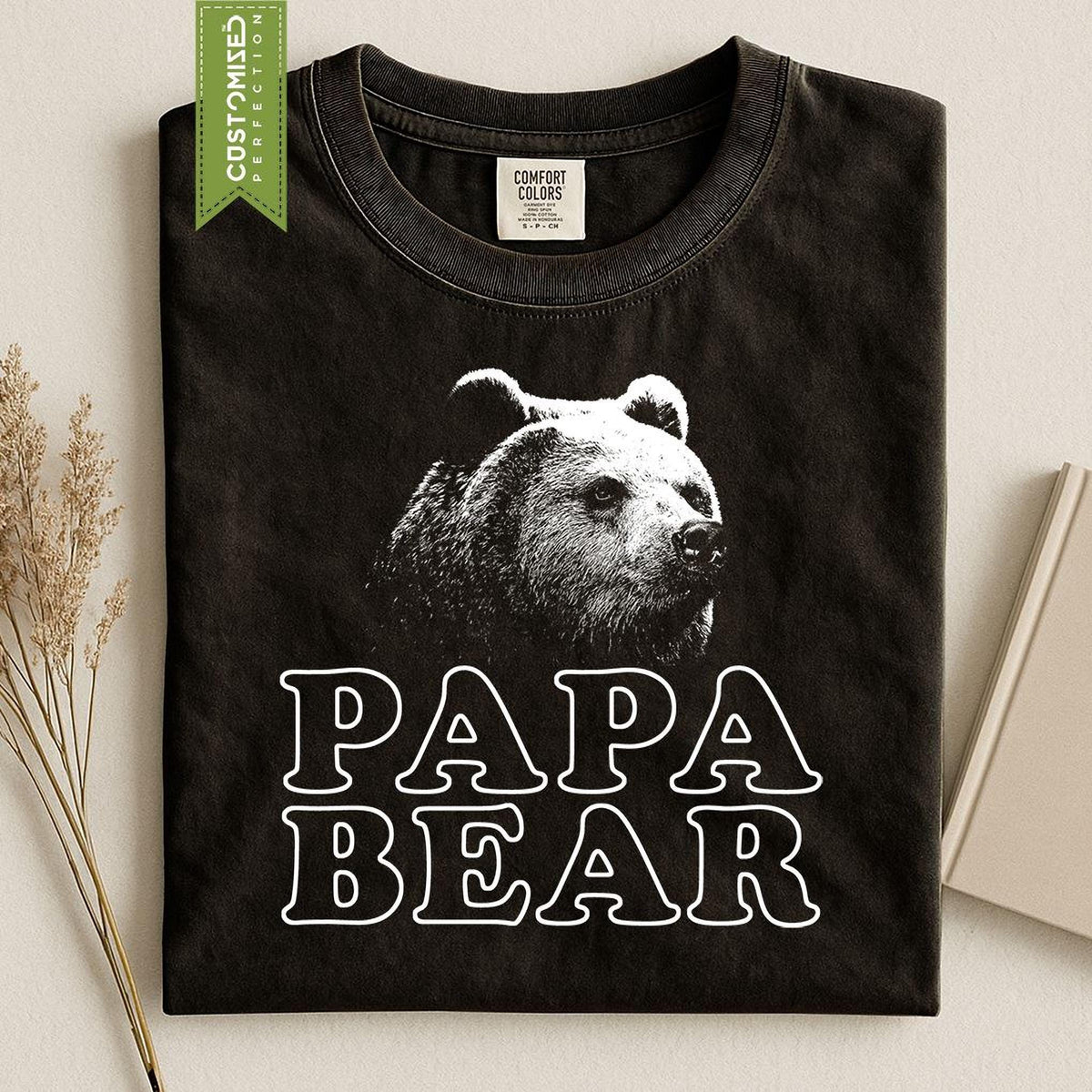 Fathers Day Papa Bear TShirt, Gift For Dads, Comfort Colors® Graphic Top for Papa