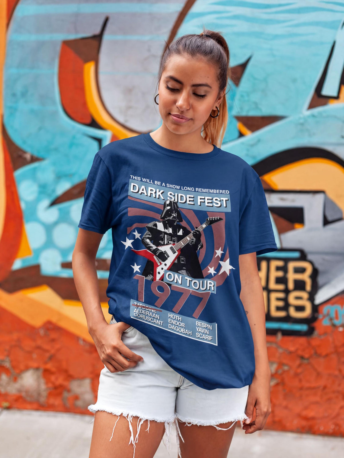 Funny Darth Playing Guitar T-shirt, Tatooine Music Fest Tee