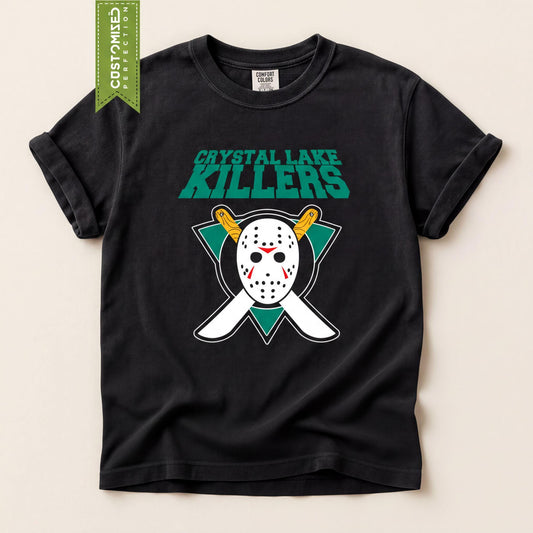 Crystal Lake Killers Halloween Shirt, Comfort Colors® Jason Mask TShirt, Spooky Season Tee, Horror Movie Top
