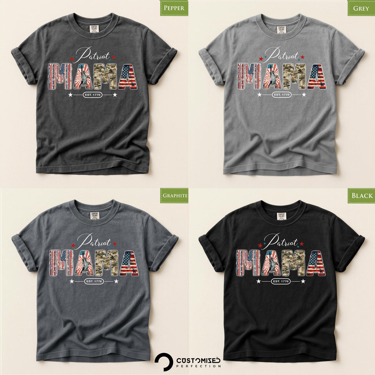 Patriot Mama Shirt, 4th of July Comfort Colors® Tee, Gift for Mom USA