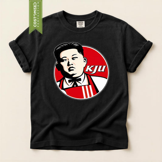 Comfort Colors® Kim Jong Un Parody Shirt, Funny North Korea KJU Logo T-Shirt, Dictator Fried Chicken Meme Tee, Political Satire Gift