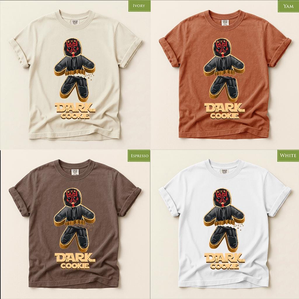 Comfort Colors® Dark Cookie Christmas Shirt, Funny Gingerbread Tee, Dark Holiday Graphic, Christmas Gift