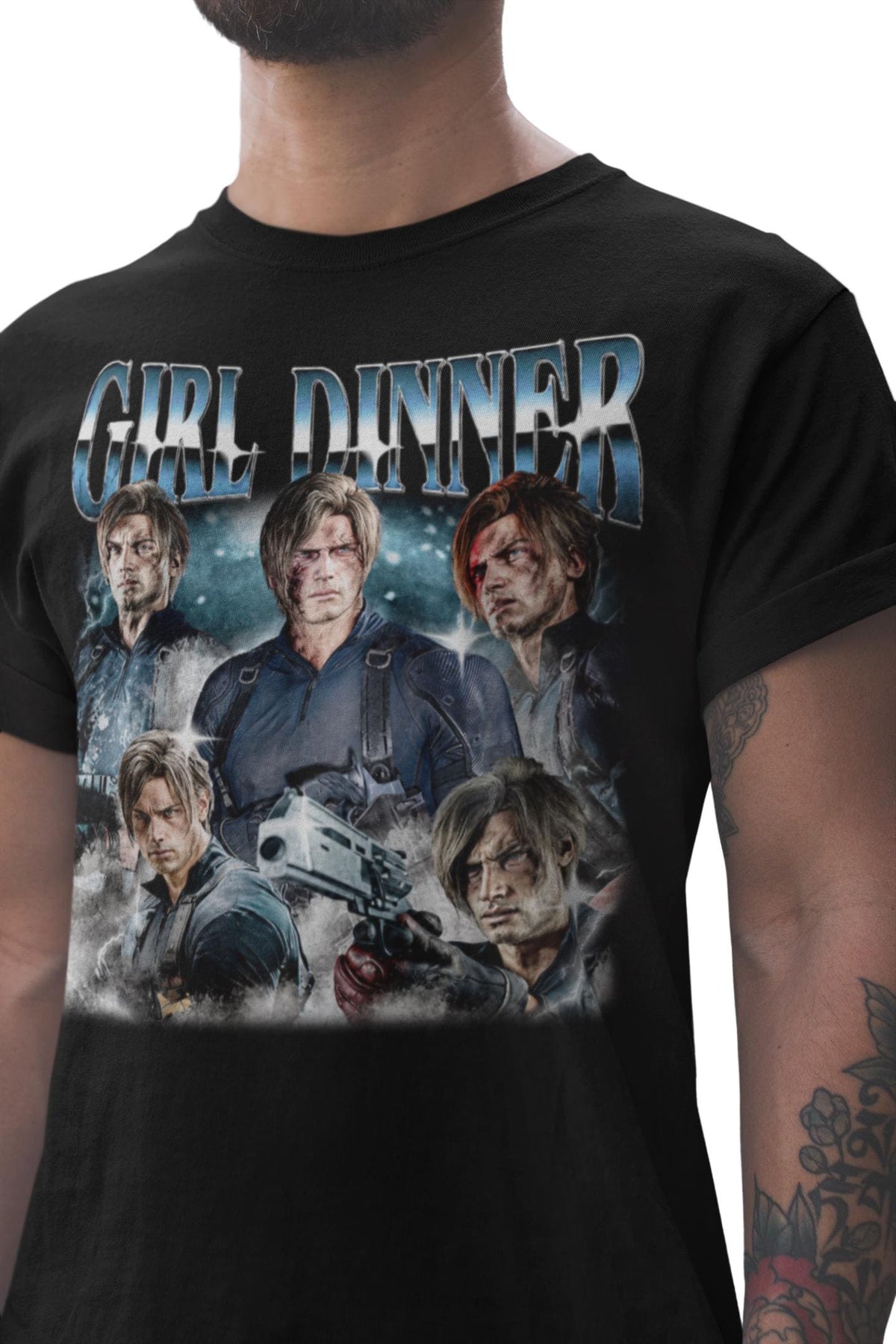 Comfort Colors® Girl Dinner Leon Kennedy T-Shirt, Resident Evil Tee, Requiem RE9 Fan Gift for Gamers