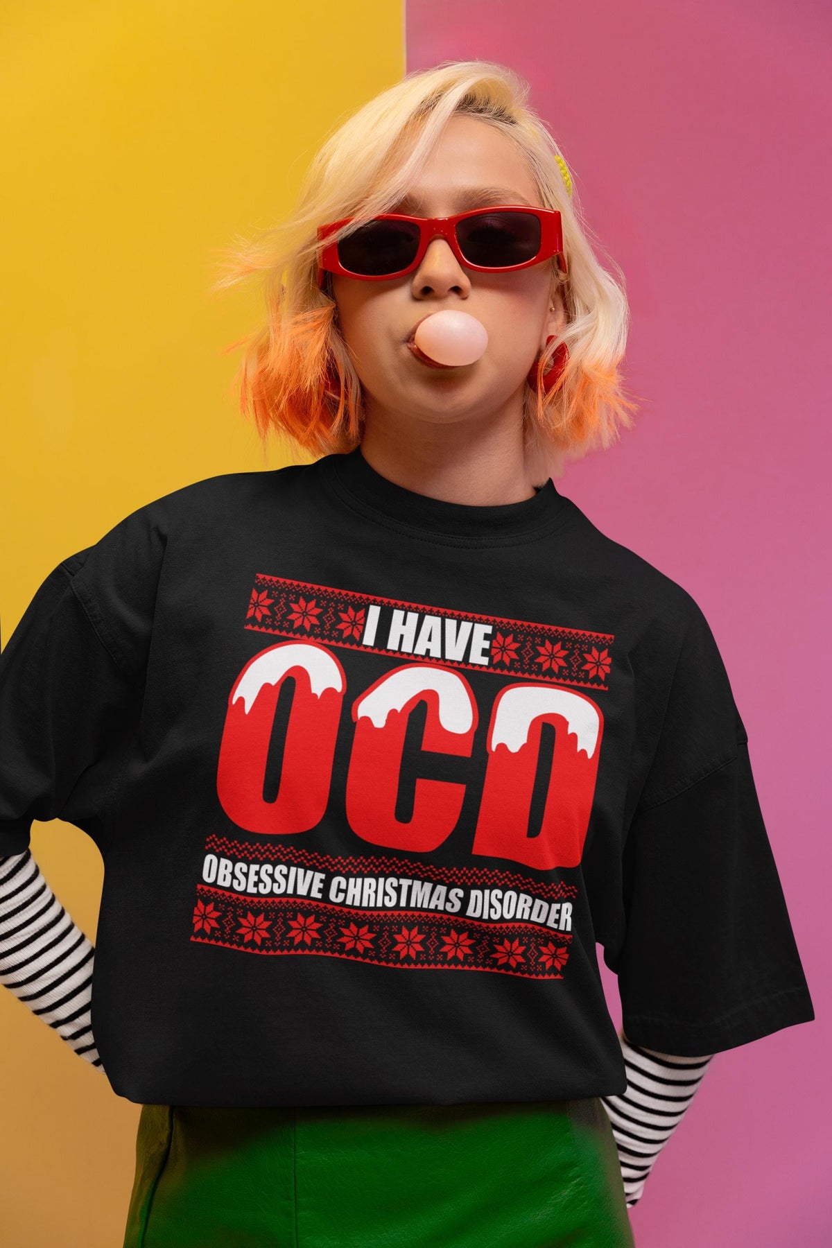Comfort Colors® I Have OCD Christmas Shirt, Funny Holiday Tee, Obsessive Christmas Disorder Graphic, Festive Gift