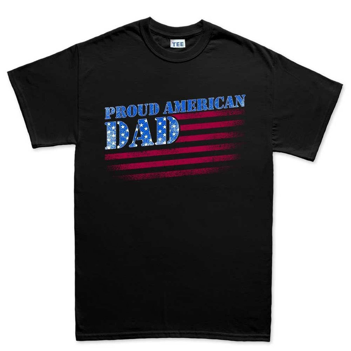 Proud American Dad T-Shirt, Patriotic Flag Graphic Tee