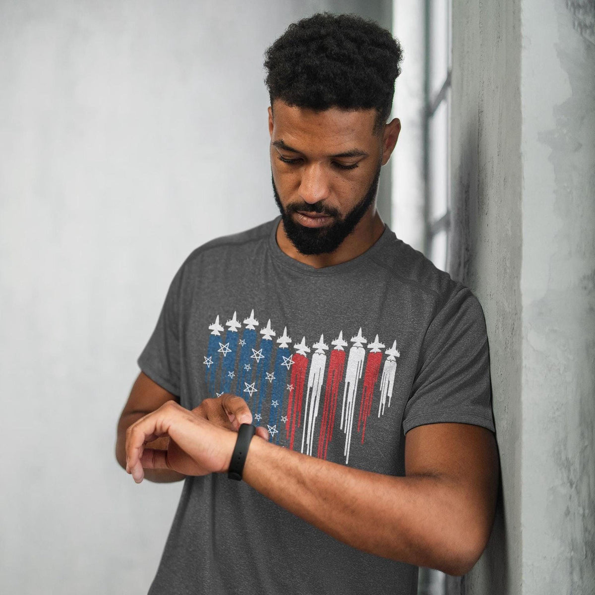 US Air Force Flyover Shirt, 4th of July, 250th Anniversary Tee, Red White & Blue Fighter Jets