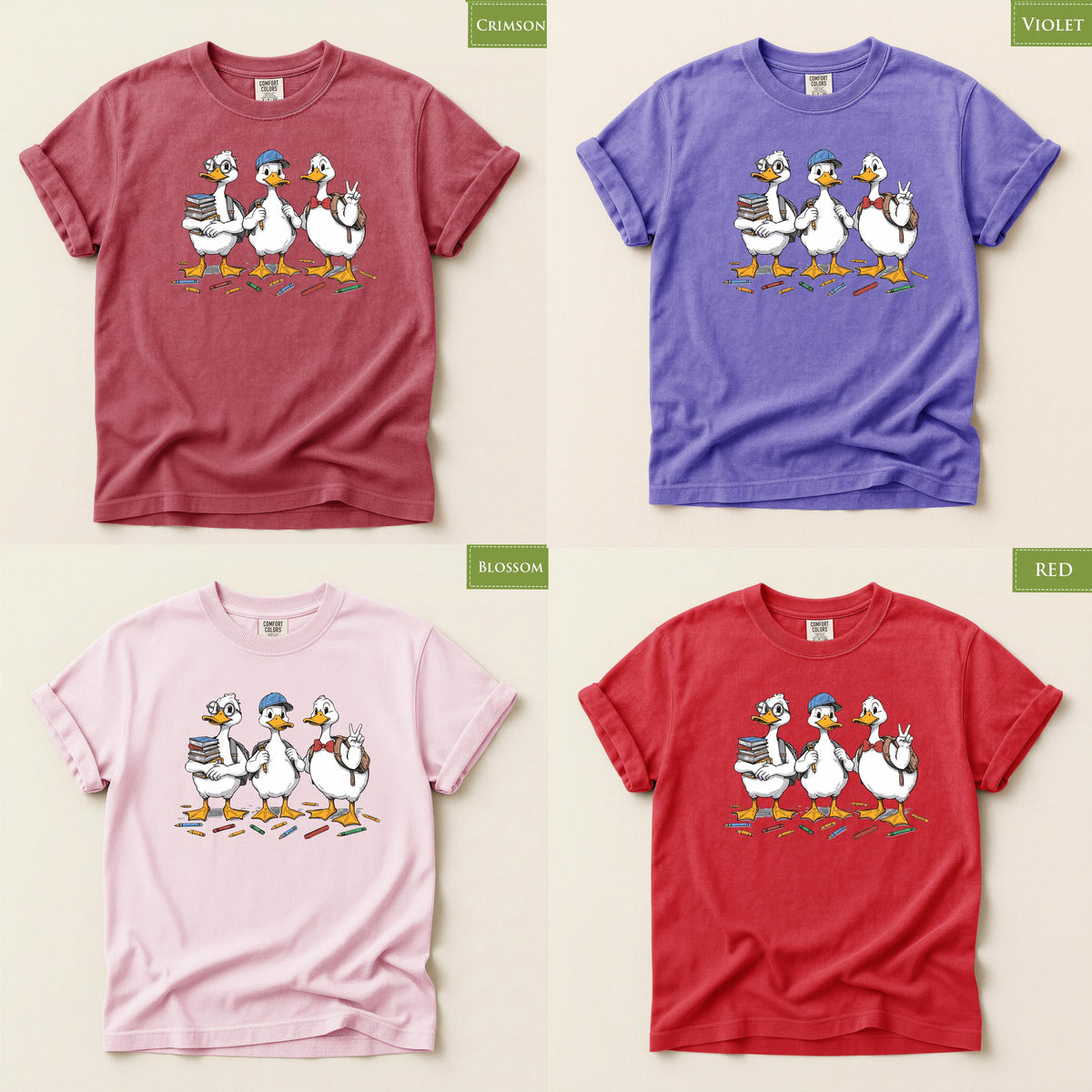 Comfort Colors® Little Duck Goose Back to School Shirt, Cute Geese Teacher Student Tee, BTS First Day Graphic Tee