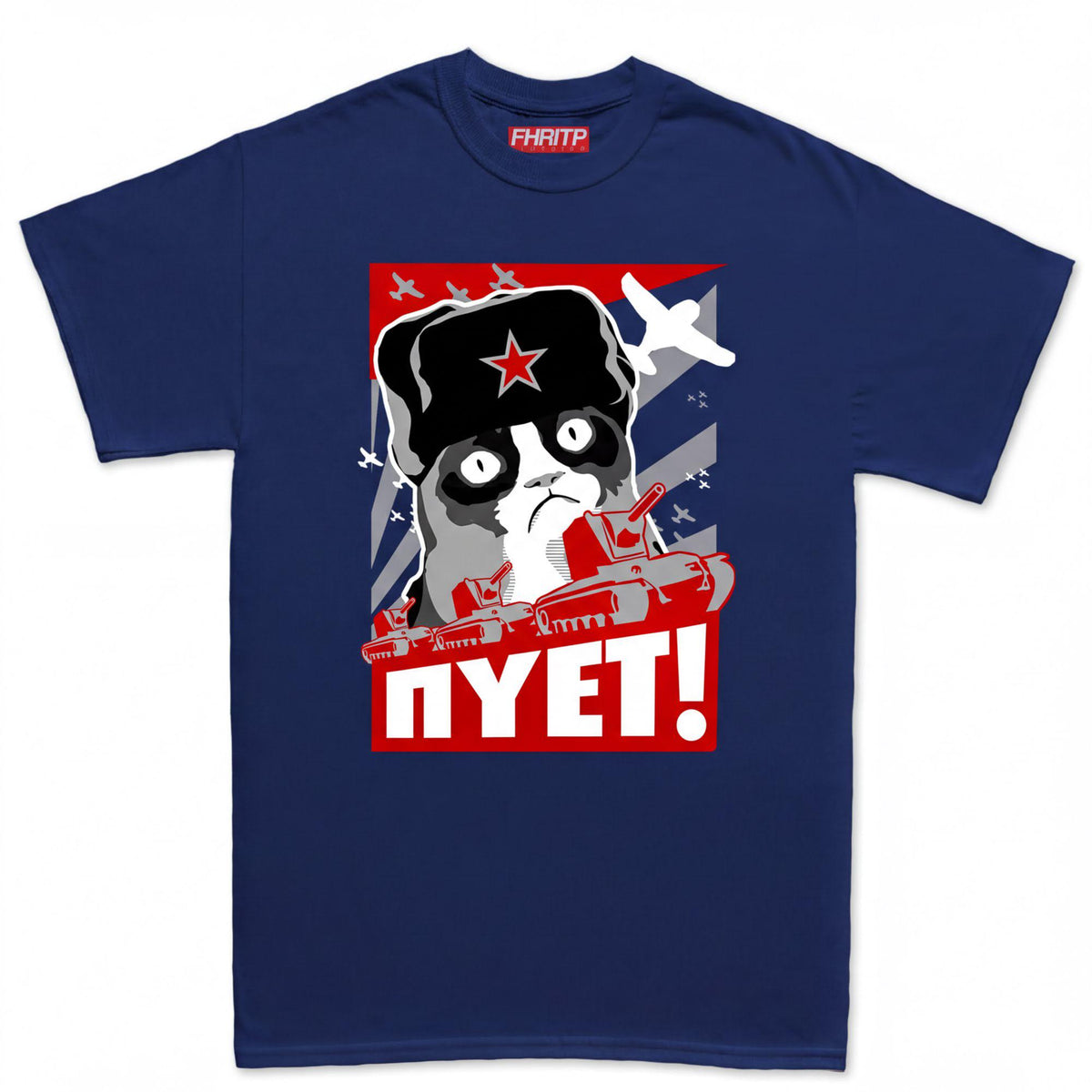 Grumpy Russian Feline Shirt, Funny Meme Cat NIET NOPE Tshirt, Sarcastic Tee Top