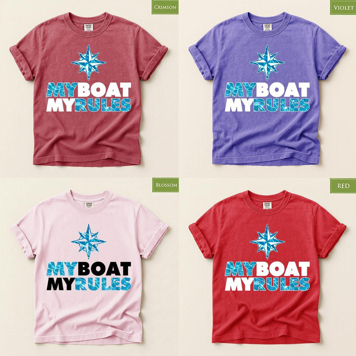 Comfort Colors® Sailing T-Shirt, Funny Boating Tee, My Boat My Rules, Sailor Gift