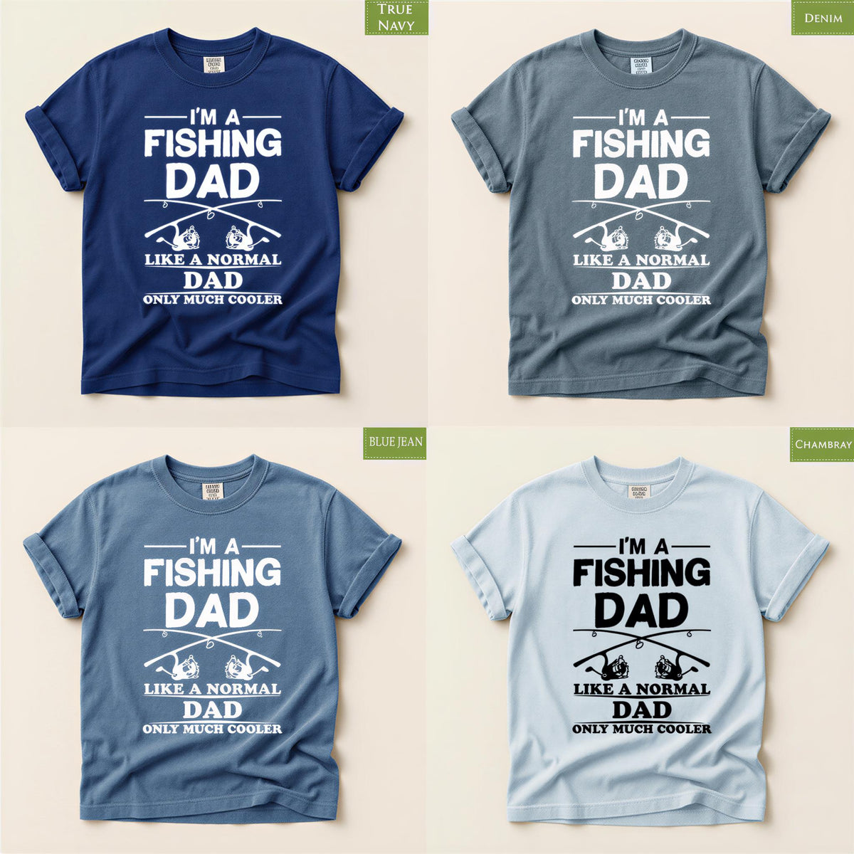 Dad Fishing Shirt, Fisherman Gift for Fathers, Comfort Colors® Funny Angler Papa Tee