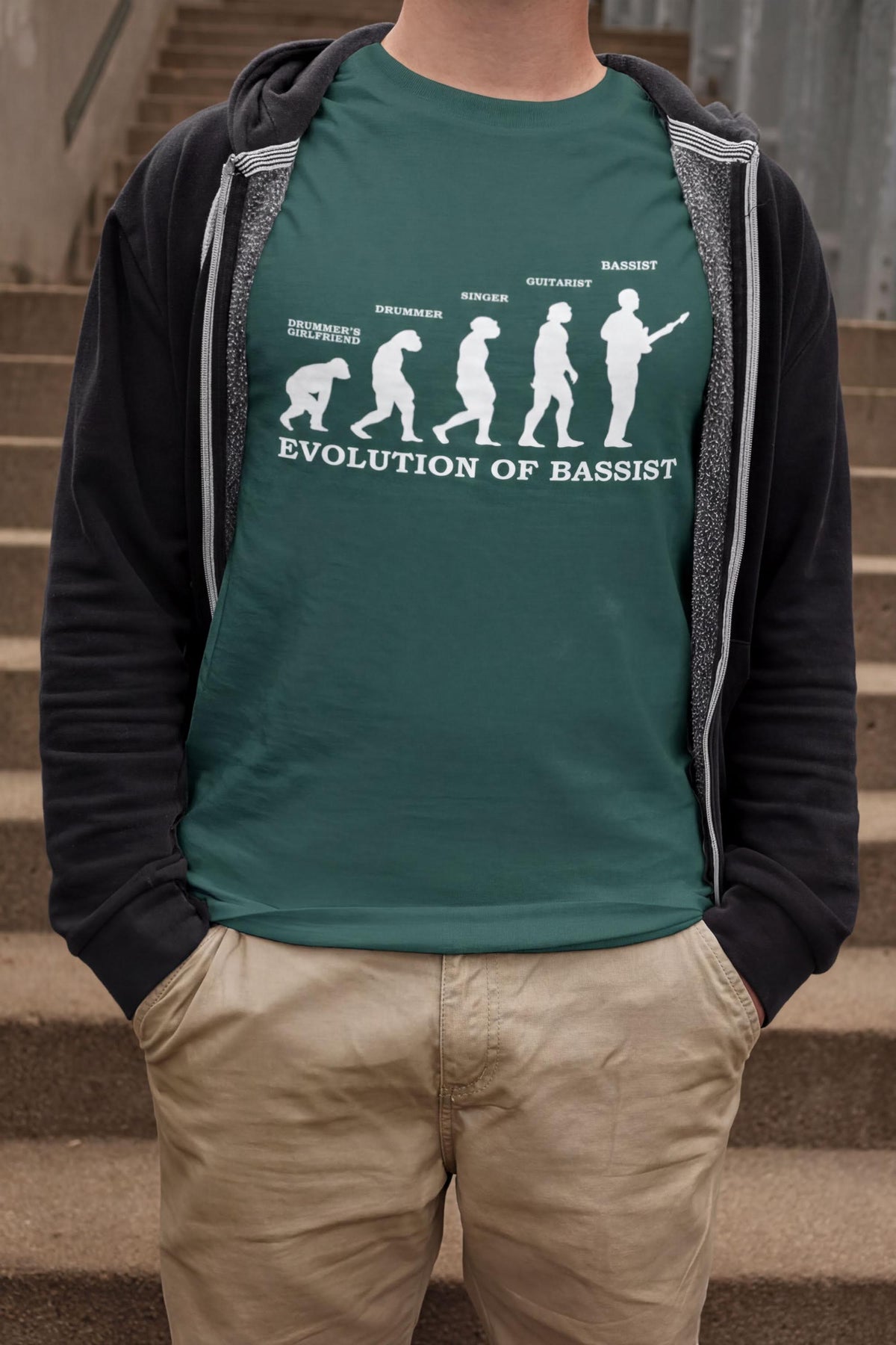 Comfort Colors® Evolution of Bassist T-Shirt, Bass Guitar Funny Musician Tee, Gift for Music Player