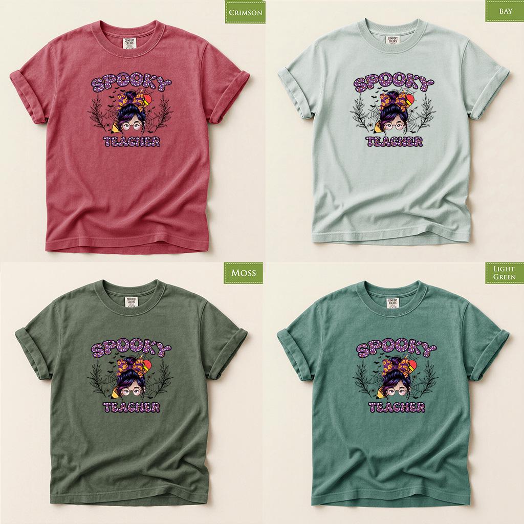 Comfort Colors® Spooky Teacher Shirt, Halloween Teacher Tee, Cute Ghost Season Fall Educator Top