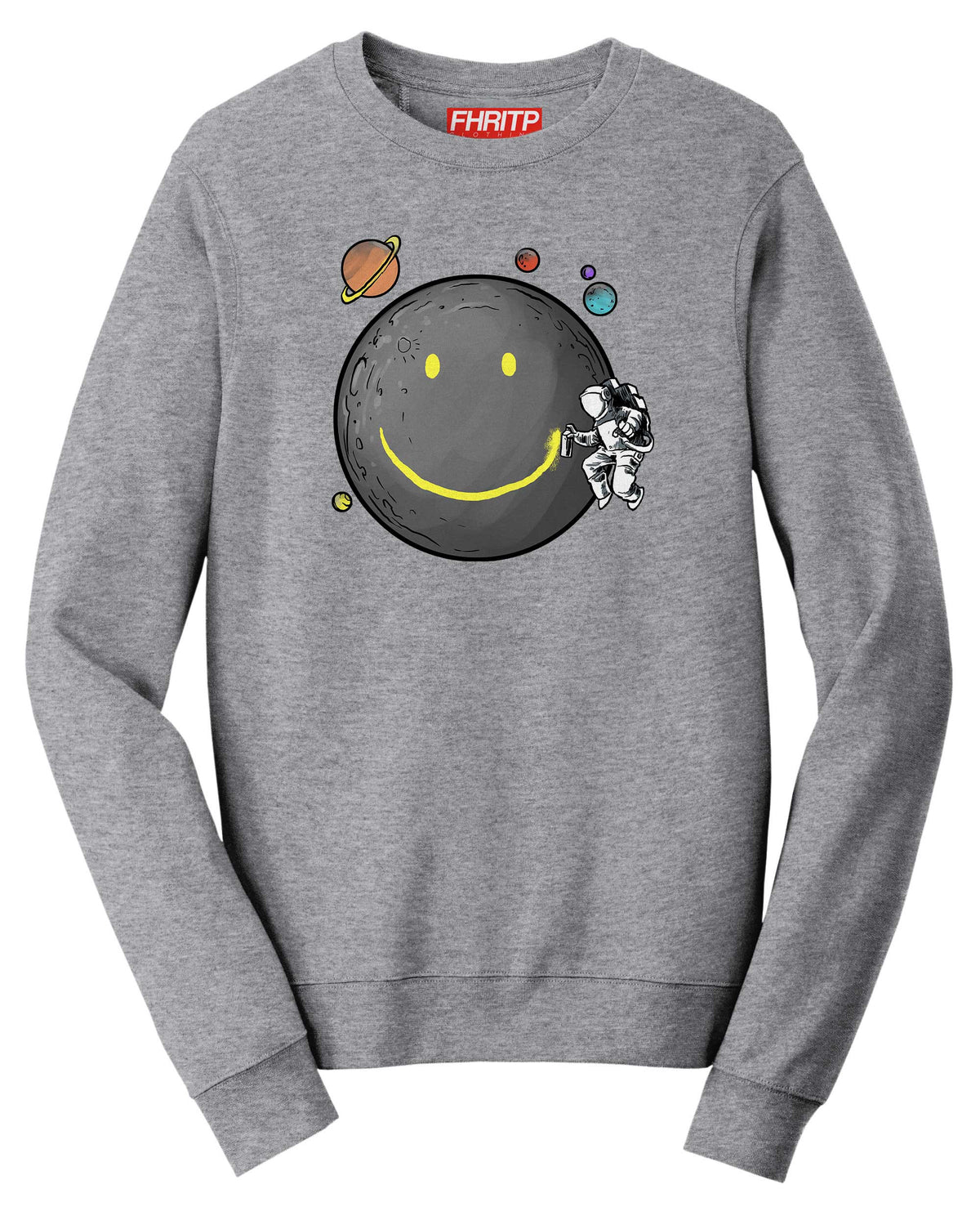 Smiley Moon Astronaut Funkalicious Graffiti Spoof Funny Sweatshirt
