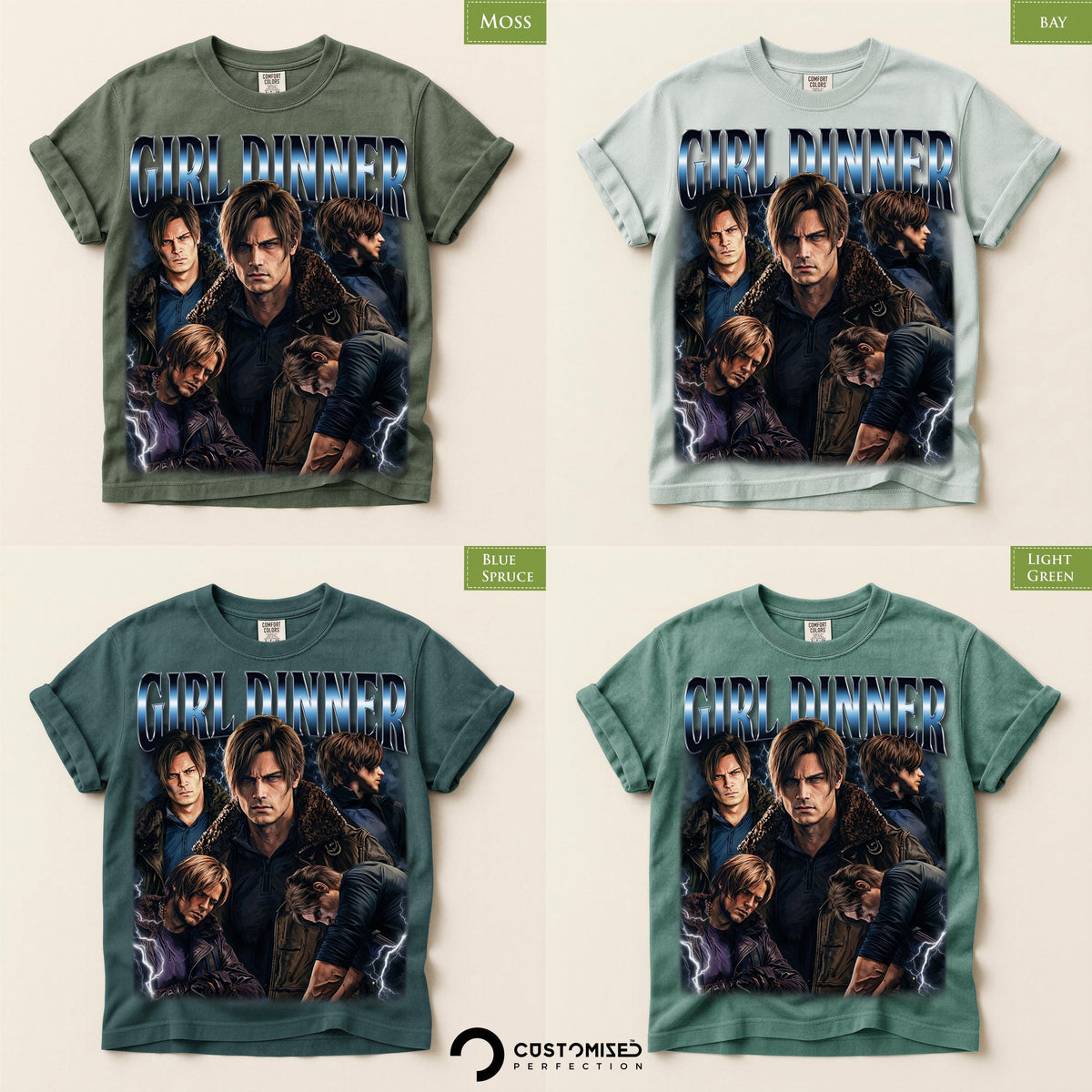 Girl Dinner Leon Kennedy Comfort Colors® Shirt, Resident Evil Tee, Requiem RE9 Fan Gift