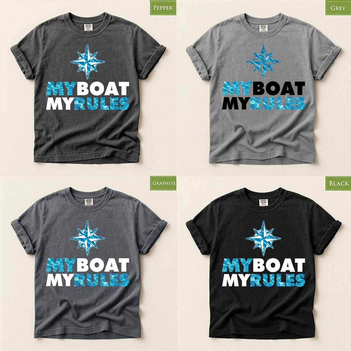 Comfort Colors® Sailing T-Shirt, Funny Boating Tee, My Boat My Rules, Sailor Gift