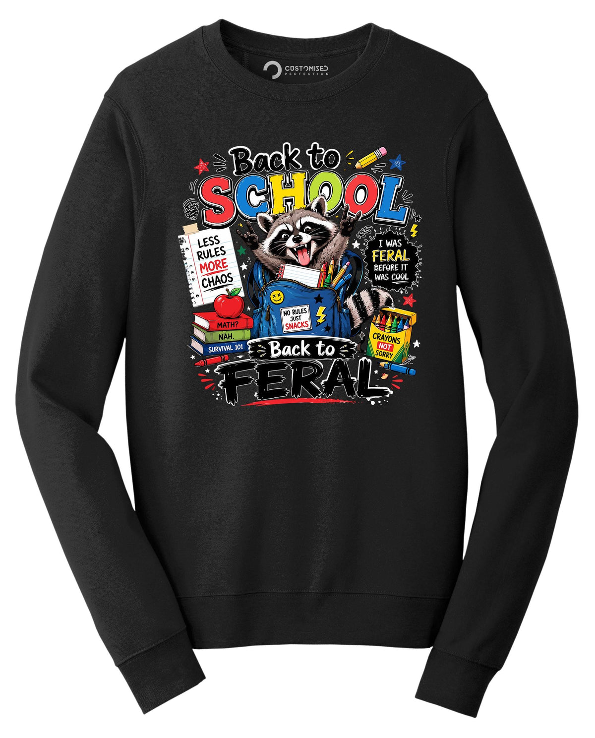 Back To School Shirt | Feral Raccoon Funny Hoodie | Kids Chaos Gift Idea