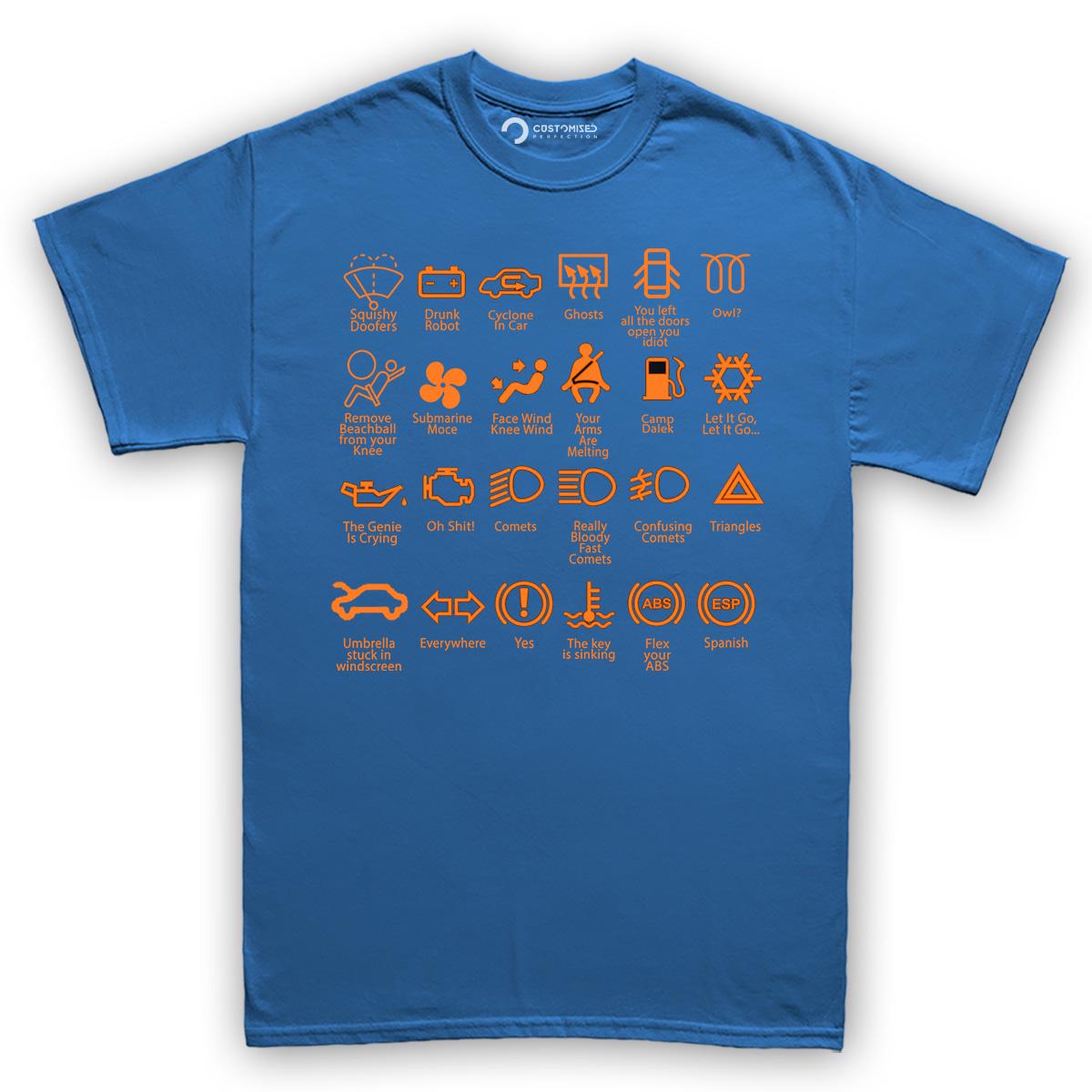 Funny Dashboard Warning Lights Shirt | Car Mechanic Humor, Parody Graphic Tee,  Automotive Gift