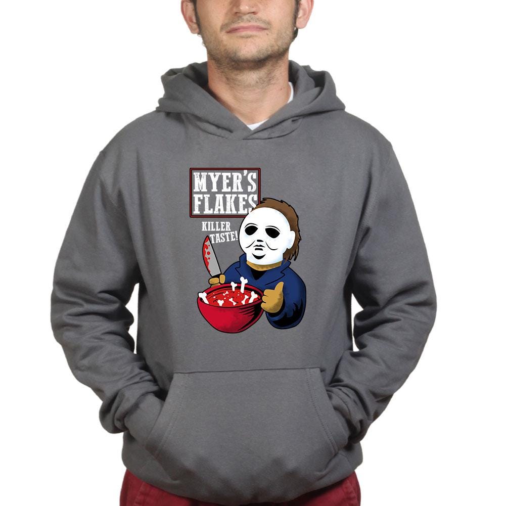 Killer Cereal Parody Shirt, Funny Horror Cereal Box T-Shirt, Masked Villain Breakfast Hoodie, Horror Comedy Sweatshirt, Halloween Tee Gift