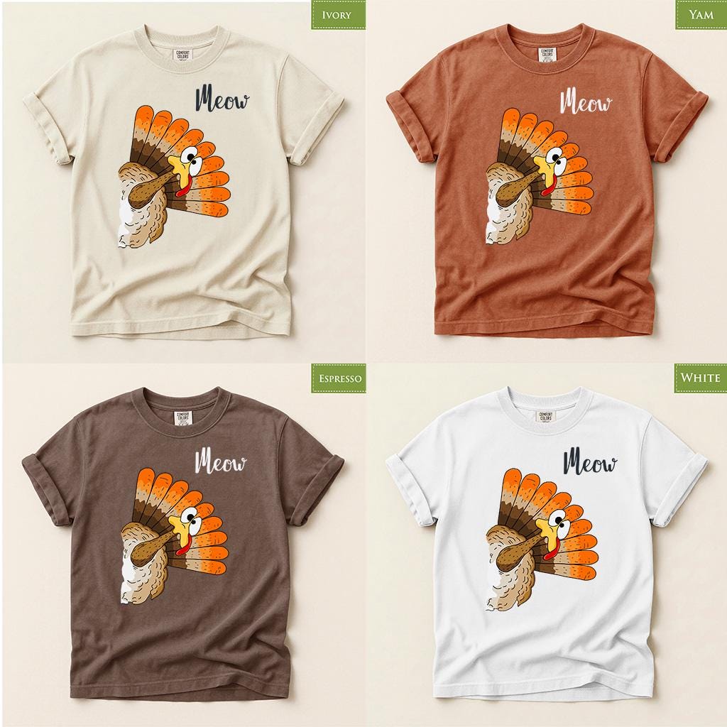 Comfort Colors® Funny Turkey Shirt, Thanksgiving Gobbler Tee, Cute Fall Bird Graphic, Holiday Gift