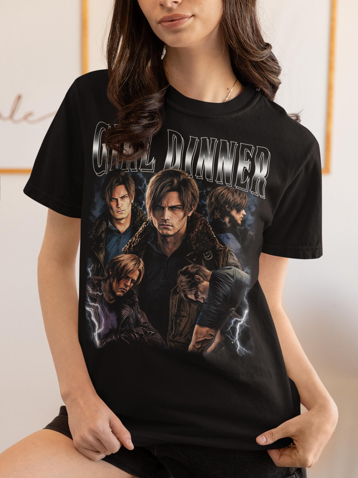 Girl Dinner Shirt, Resident Evil Tee, Leon Kennedy Comfort Colors® Top