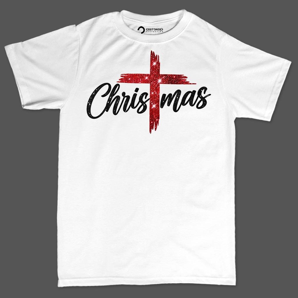 Comfort Colors® Christian Christmas Shirt, Christmas Cross Tee, Religious Holiday Shirt, Faith XMas Gift